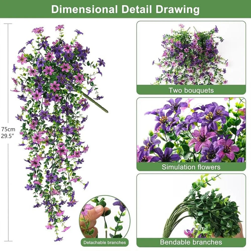 Multicolor Violet Artificial Flower Vine for Home Decor