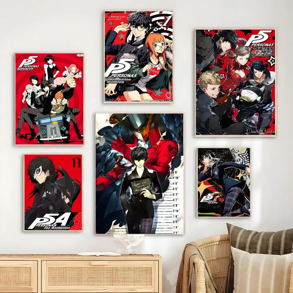Persona 5 Classic Anime Poster - Self-Adhesive Wall Art