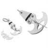 A heavy duty stainless steel gravity hook multi-tool with pliers and cutting edges.