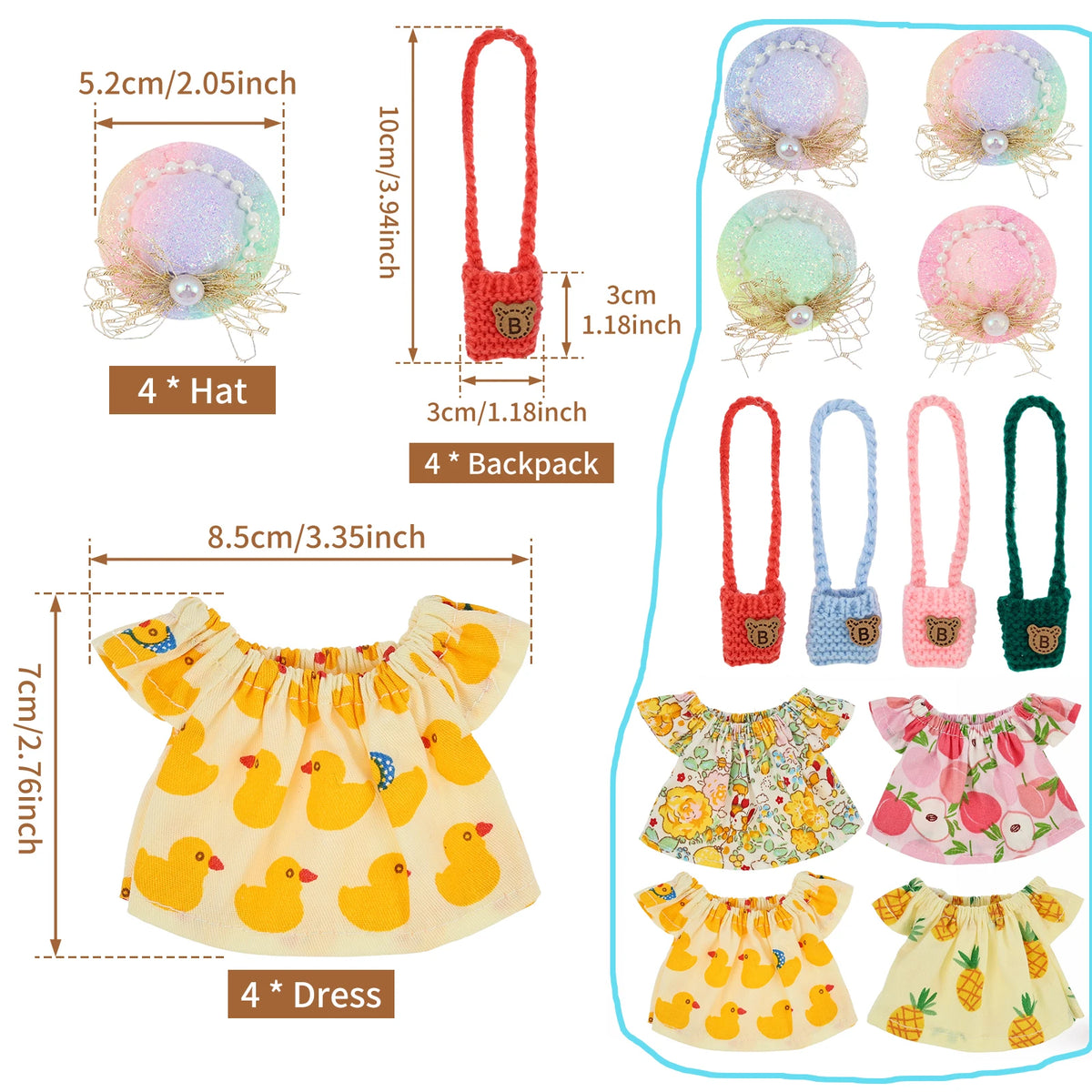 Dress-Up Goose Outfit Set with Hat, Glasses & Necklace