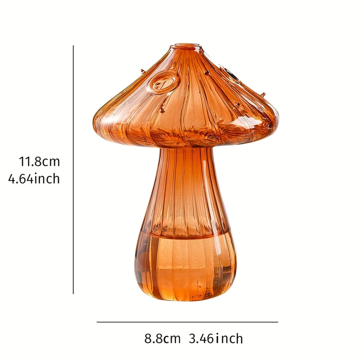 Mushroom-Shaped Glass Hydroponic Vase with Colorful Finish