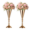 Gold Trumpet Vase Metal Flower Holder for Weddings & Home Decor