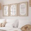 Framed Islamic wall art prints featuring Ayatul Kursi, 4 Quls, and Surah Al-Fatiha calligraphy