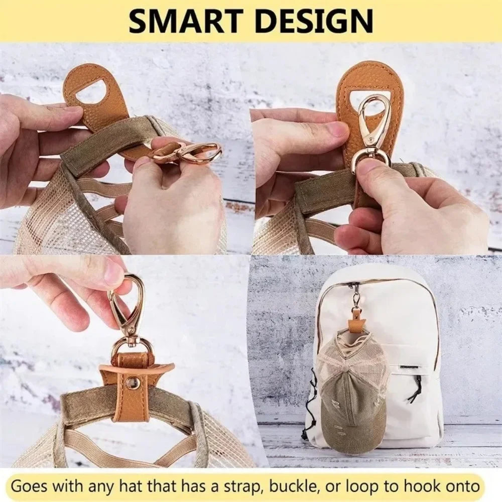 Genuine Leather Hat Clip for Travel and Everyday Use