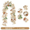 Artificial double leaf maple vine garland featuring brown and green leaves and white berries for autumn decor