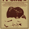 A vintage music poster for TV Girl featuring a silhouette of a woman and text listing songs.