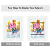 Two display options for artwork: one without a strap and one with a strap.