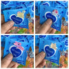 A collection of blue mystery bags with glow in the dark resin decor for fairy gardens