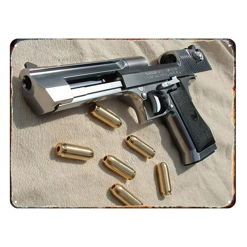 Vintage Beretta Pistol Metal Sign - Rustic Wall Art Decor