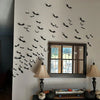 3D Halloween Bat Wall Decorations (Set of Black PVC Bats)