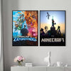 A set of two vertical digital art prints featuring Minecraft Legends and Minecraft themes.