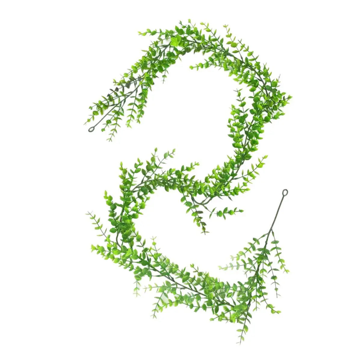 Green artificial simulation vine garland forming a circular shape for decoration