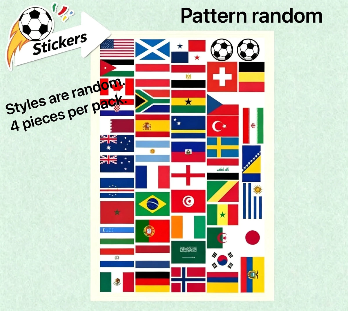 World Flags Decorative Sticker Pack – 4 Sets of 200