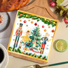 Christmas nutcracker watercolor paper napkins featuring a festive Christmas tree and nutcracker figures