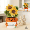 Handmade Crochet Tulip & Sunflower Potted Plant Set