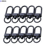 A set of black lobster clasp hooks for jewelry making and DIY crafts
