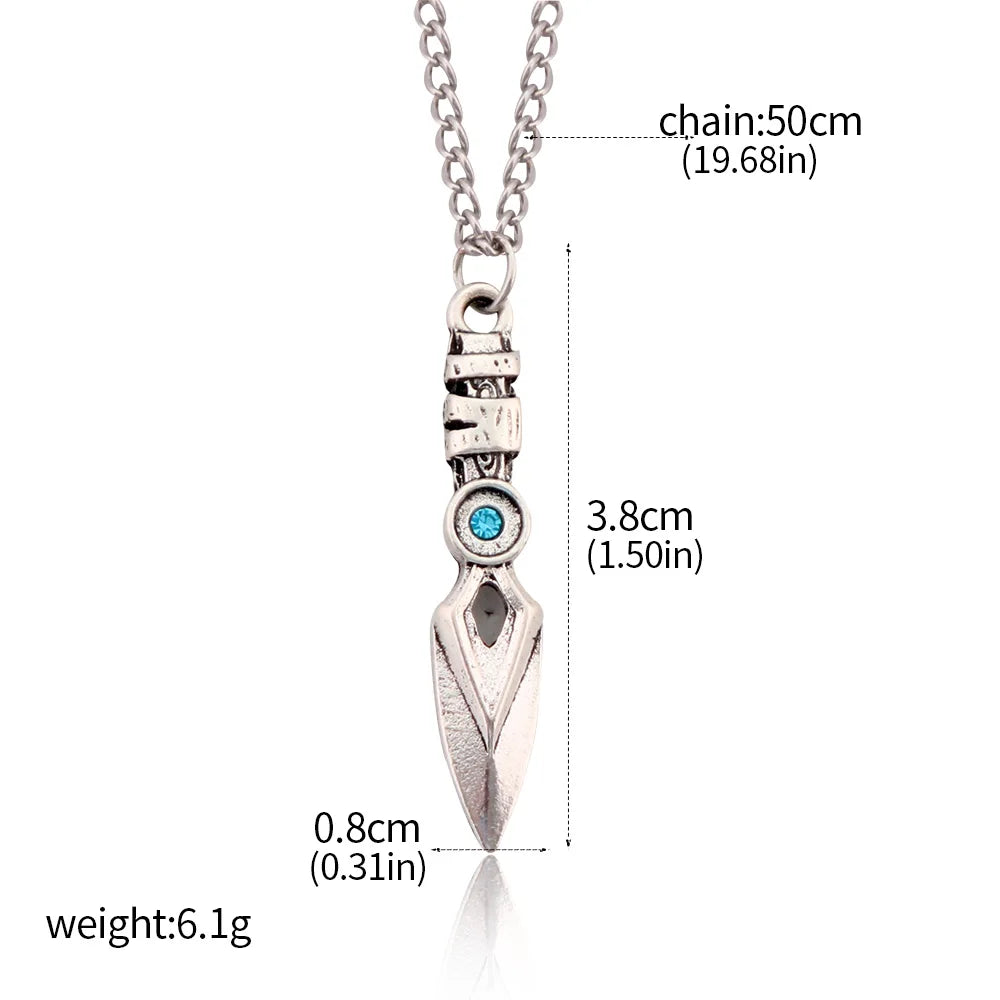 Jett Inspired Blade Storm Crystal Pendant Necklace