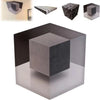 A dark cube-shaped object is displayed within a larger, translucent box, surrounded by various maze patterns.