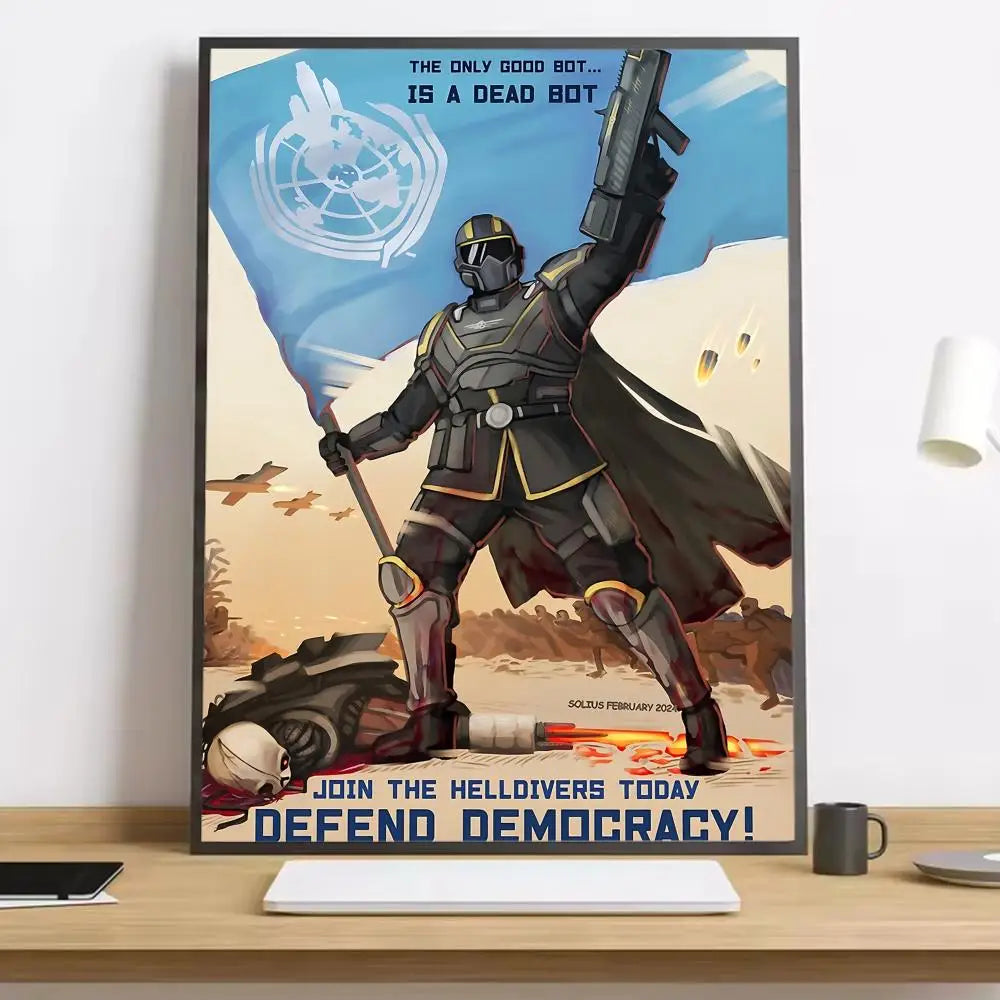 Helldivers II HD Canvas Art Print – Game-Inspired Wall Decor