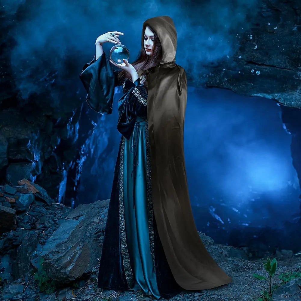 Black Wizard Cloak Costume Cape for Cosplay and Halloween