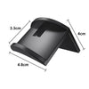 Black no-drill adhesive hat hooks designed for wall storage, shown with dimension lines.