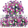 Dichter Strauß künstlicher Morning Glory Blumen in Lila-, Rosa- und Weißtönen