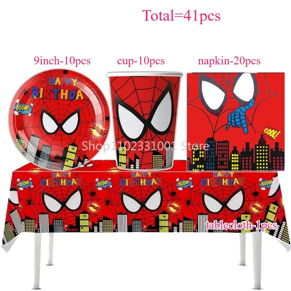 Superhero Birthday Party Tableware and Decoration Kit