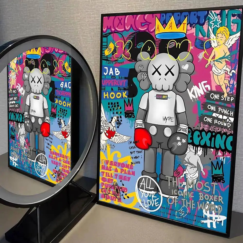 Graffiti Teddy Bear Art Print – Edgy Wall Decor