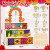 A wooden memory box for Día de los Muertos featuring a photo display and various decorative elements.