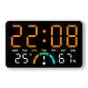 Digital alarm clock displaying 22:08, temperature, and humidity percentage.