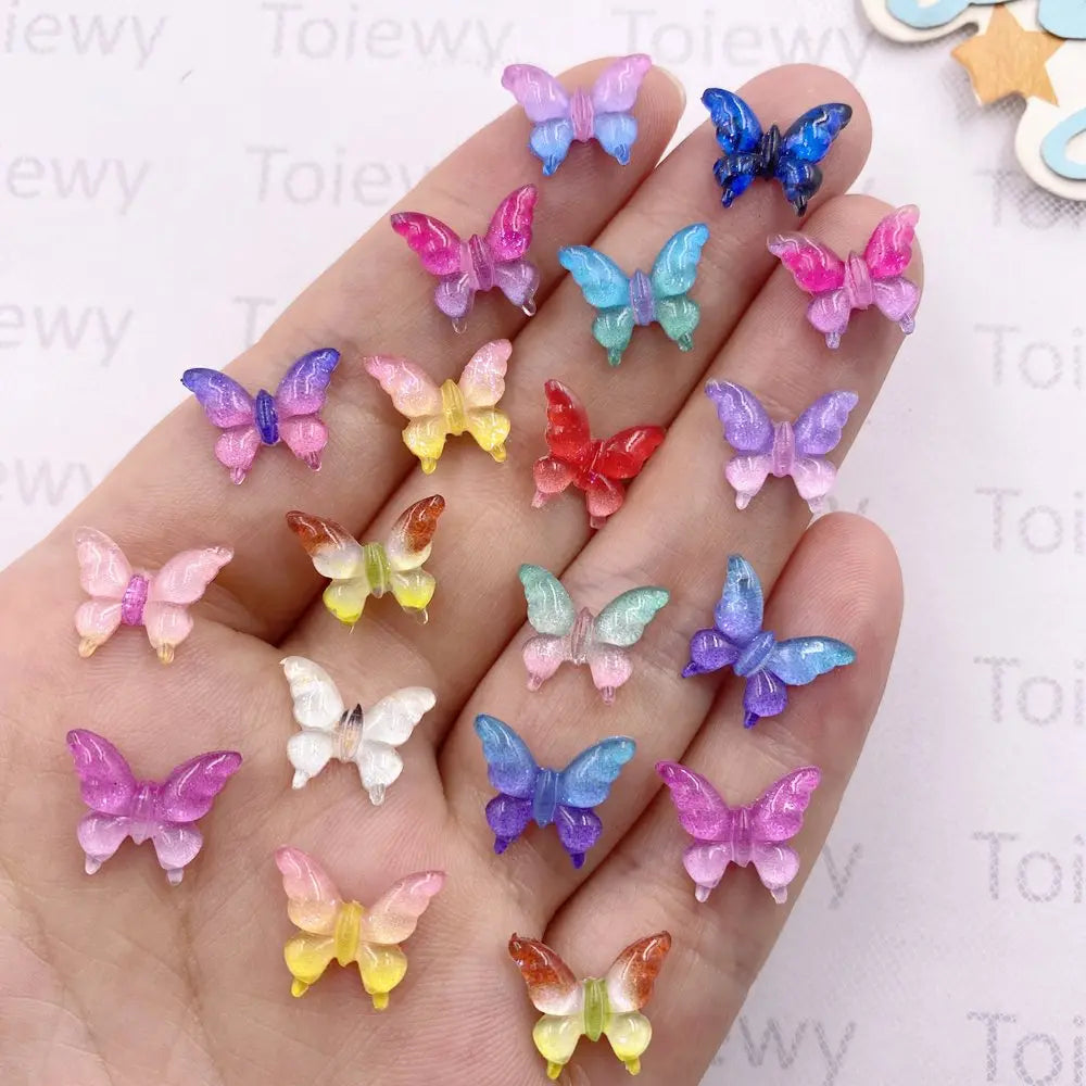 Mixed Color Butterfly Rhinestone Flatback Crystals for DIY Crafts