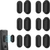 A set of magnetic silicone remote control holders in black, shown with a device.