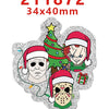 Silver glitter Christmas acrylic charms measuring 34x40mm for DIY hair bows