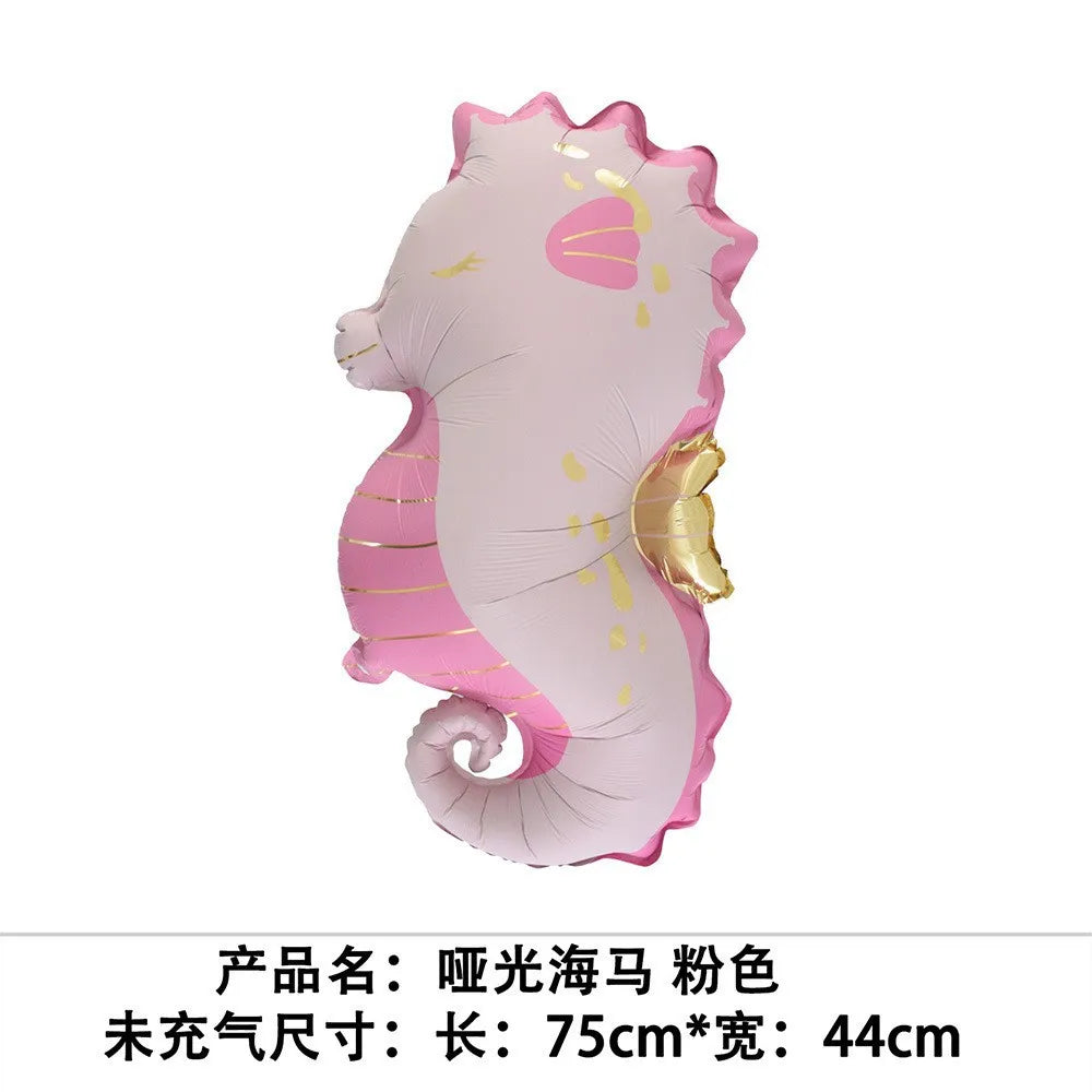 Ocean-Themed Foil Balloon Set with Starfish, Shells & Jellyfish