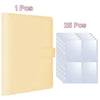 A set of yellow A5 PU leather photocard binders, including one single binder and twenty-five individual photo card sleeves.