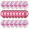 A pack of 20 rose gold confetti balloons for parties and celebrations.