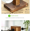 Wooden plant vase with glass top for hydroponic plants