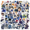A collection of cartoon graffiti stickers featuring various anime and manga characters for water bottles and luggage.