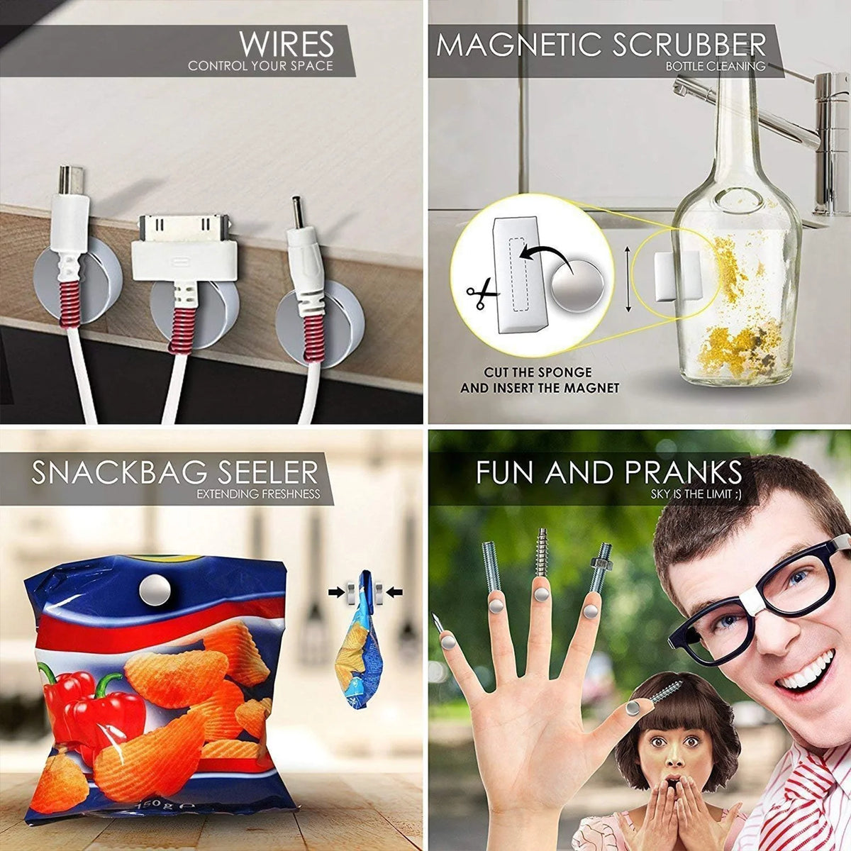 Ein Set starker runder Magnetstreifen für DIY- und Bastprojekte.