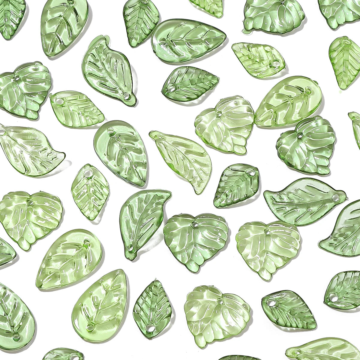 Acrylic Tree Leaf Mini Beads for DIY Jewelry Making