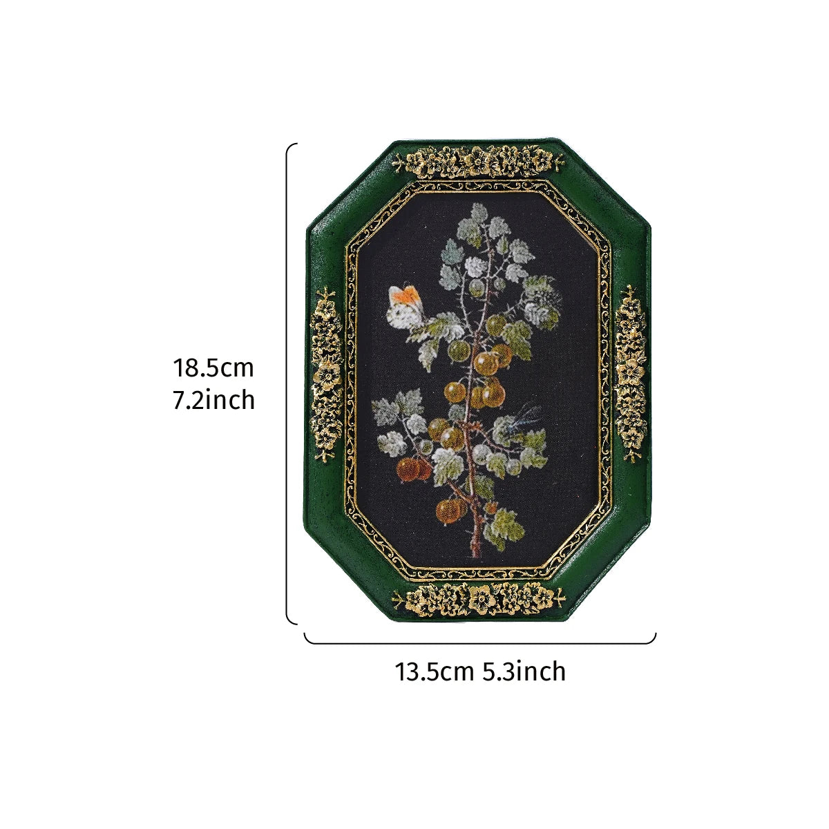 Antique Gilded Resin Photo Frame with Ornate Relief Design