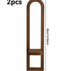 Two rustic wooden arch wall shelves in a warm brown finish, measuring 38cm high and 9cm wide.