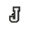 Charm lettre J alphabet noir et gris pour chaussures Crocs.
