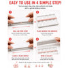 A four-step process for turning a clay strip into uniform mini balls using a sliding motion.