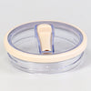 Clear plastic replacement lid with a beige silicone stopper for a tumbler cup.