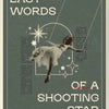 Vintage poster art for Mitski's Last Words featuring a silhouette and text on a muted green background.