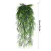 A long, cascading green silk vine of artificial morning glory flowers used for indoor and outdoor decor.