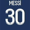 Wall art featuring the number 30 and the name MESSI in white on a dark blue background.