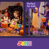 Un ensemble de seaux à bonbons d'Halloween lumineux pour fêtes et enfants, avec des citrouilles et des décorations effrayante