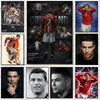 A collage of various Cristiano Ronaldo football moments and portraits in a modern wall art print.